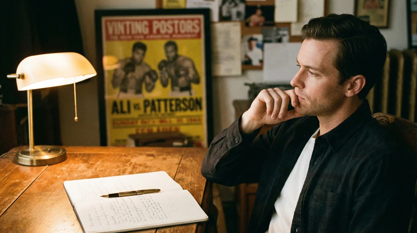 Parieur concentré analysant des statistiques de boxe sur un bureau